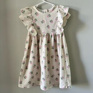 Zara Girls 5-6 Off-White Floral Dress
